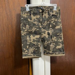 High Waist Camo Shorts